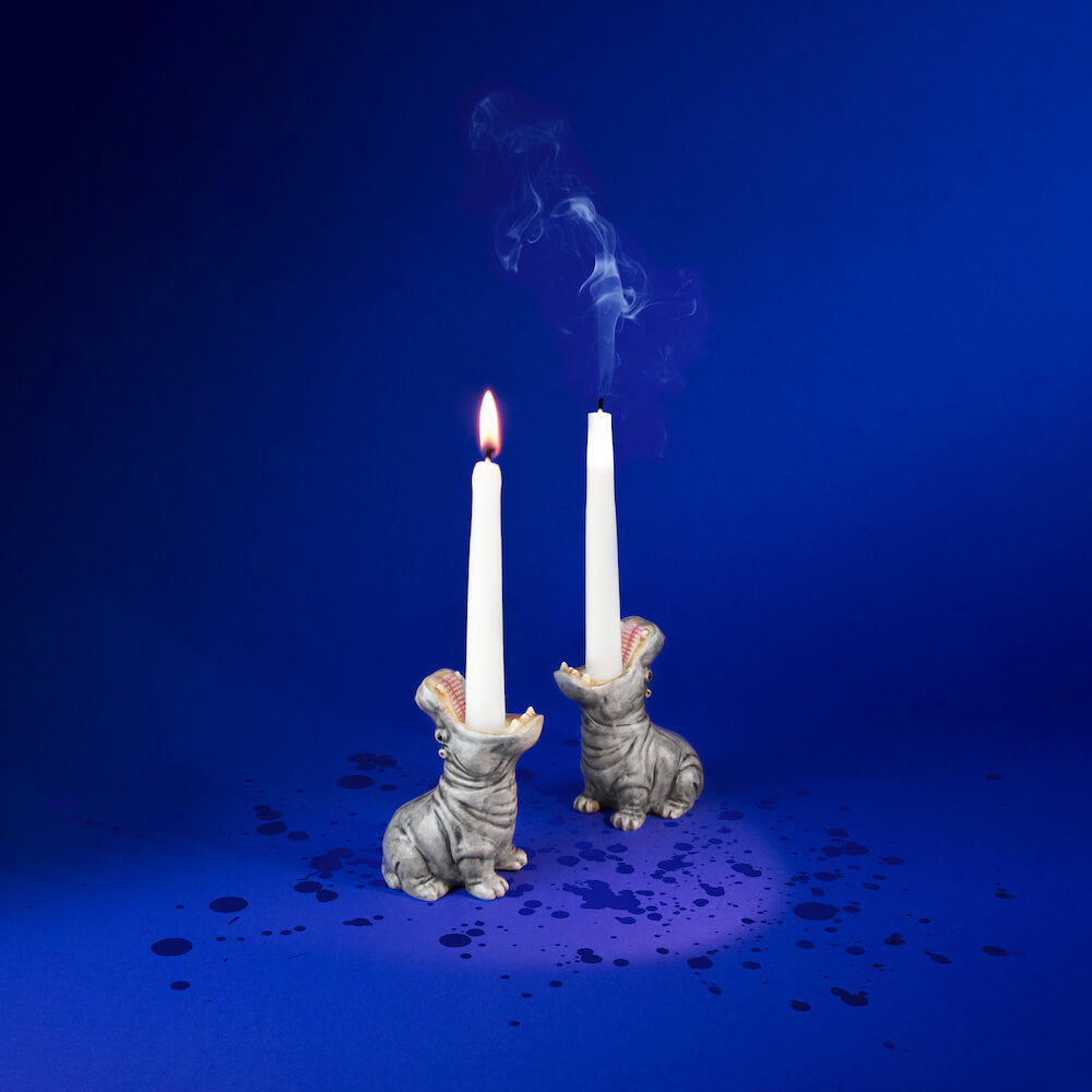 Hungry Hippos lysestage, 2 stk. - grå/hvid